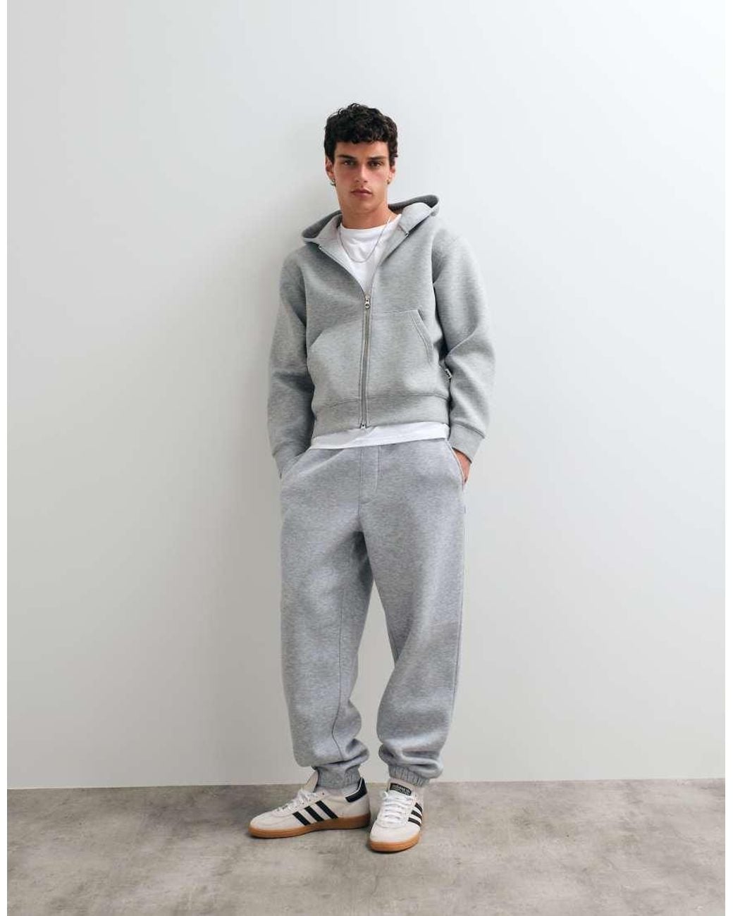 Jack & Jones Gray Scubastyle Double Zip Through Hoodie for men