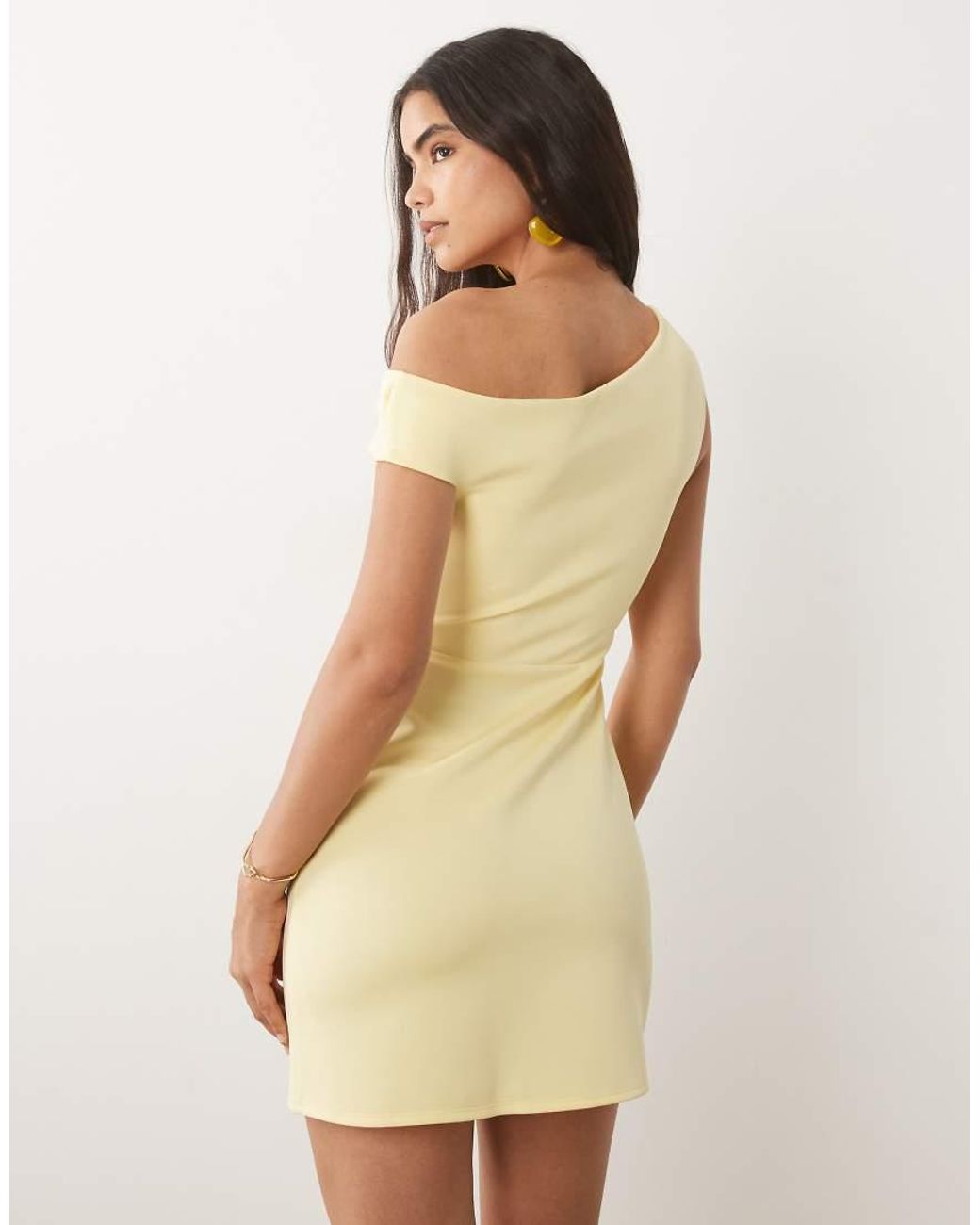 ASOS Natural Off Shoulder Sculpted Mini Dress