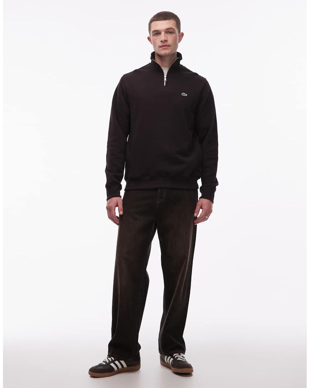 Lacoste Blue Quarter Zip Sweatshirt for men