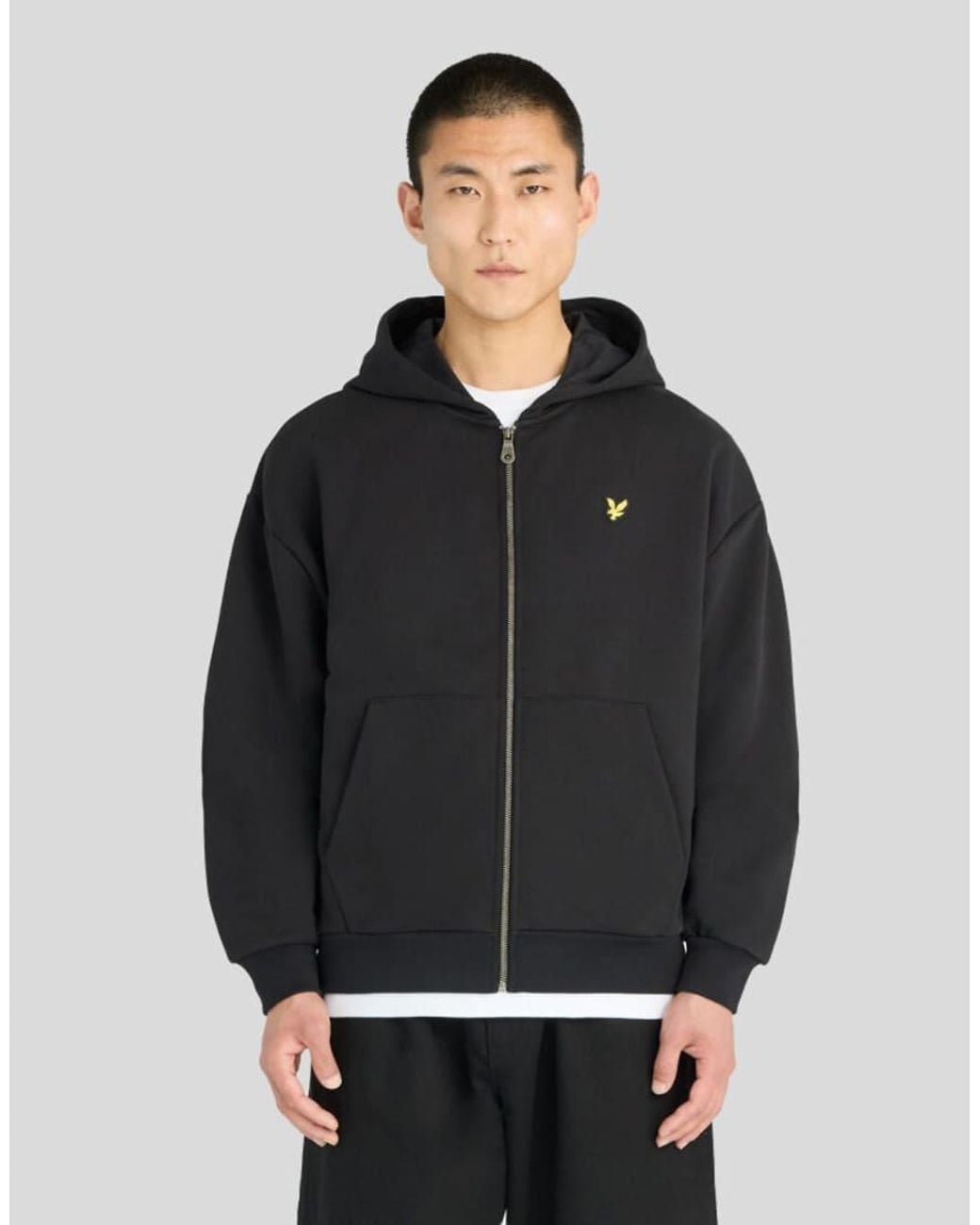 Lyle & Scott Black Mid Layers Heavyweight Loopback Full Zip Hoodie for men