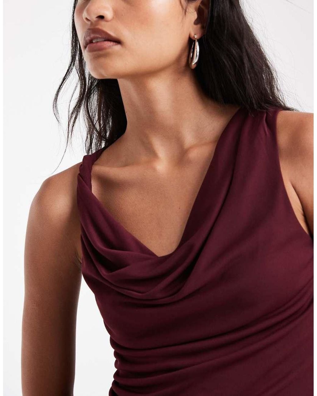 Vero Moda Red Sleeveless Waterfall Top