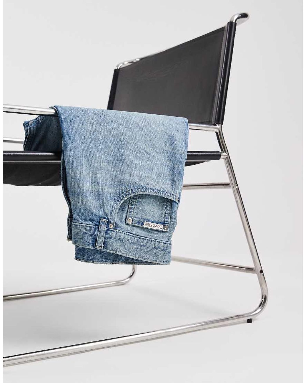 Calvin Klein Blue 90s Relaxed Fit Linen-mix Denim Shorts for men