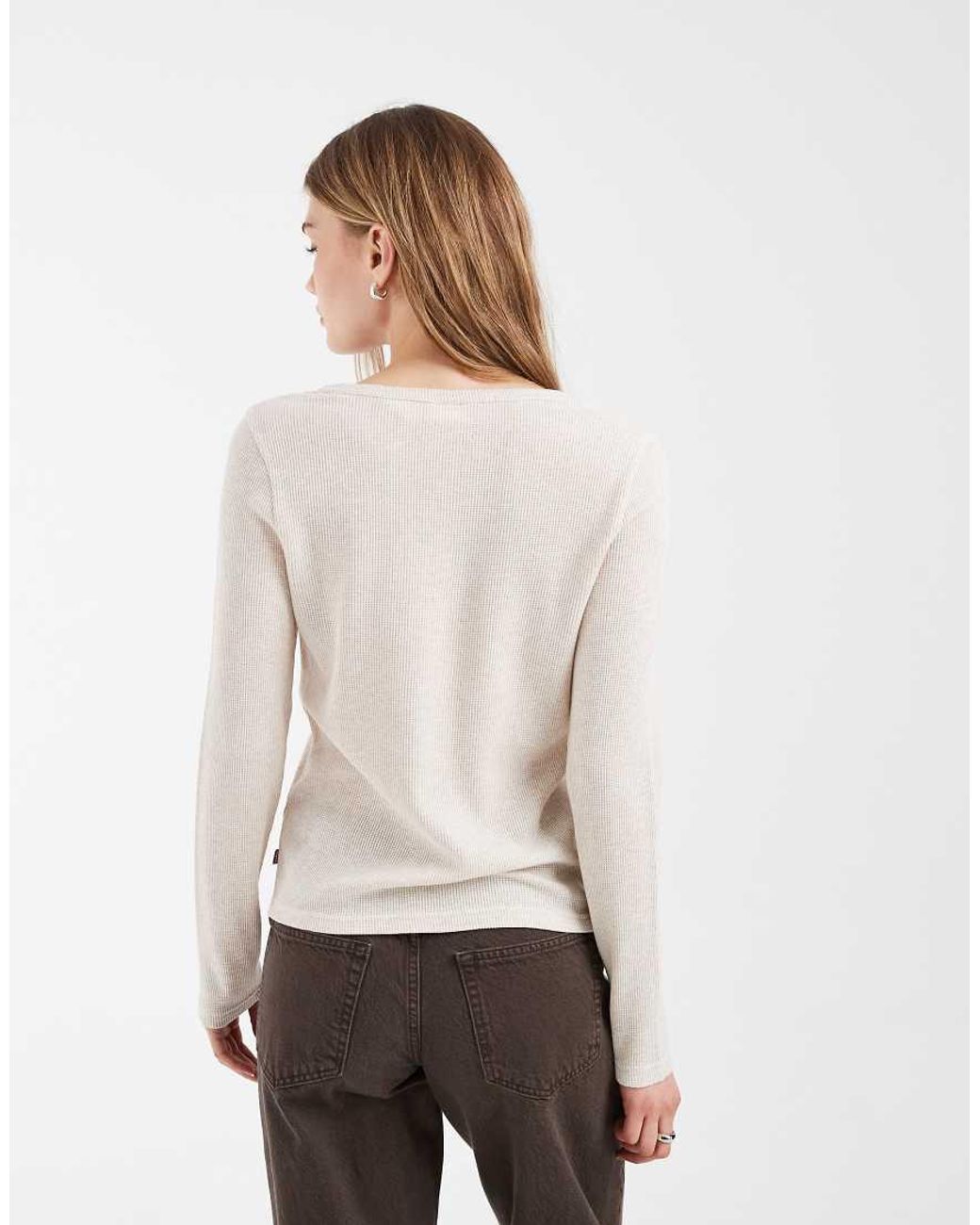 Levi's White Rooney Waffle Henley Jumper