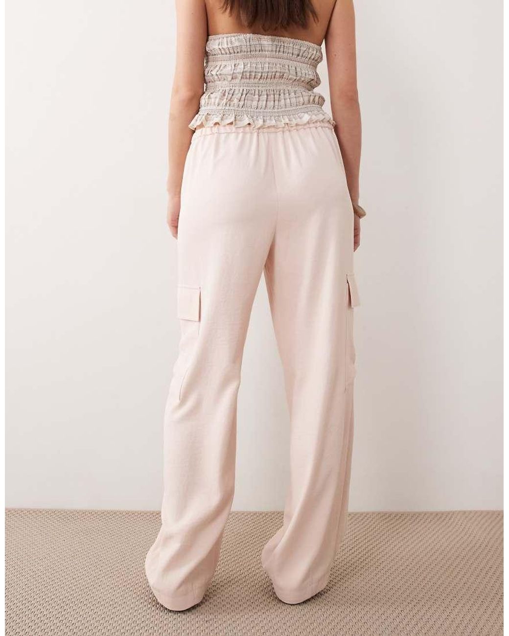 Miss Selfridge Pink Tailored Fluid Cargo Trouser