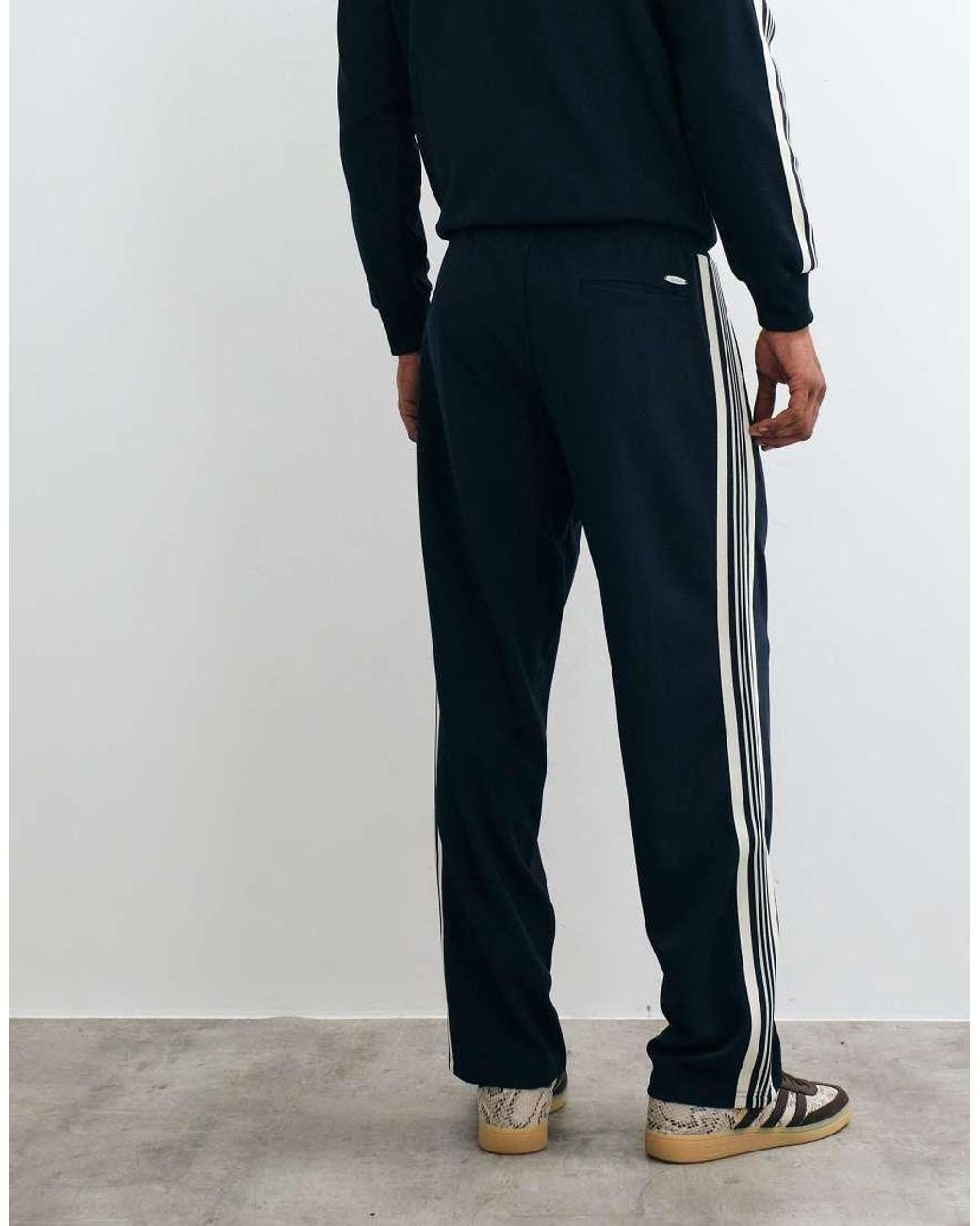Jack & Jones Blue Loose Track Pants With Seam Detail for men