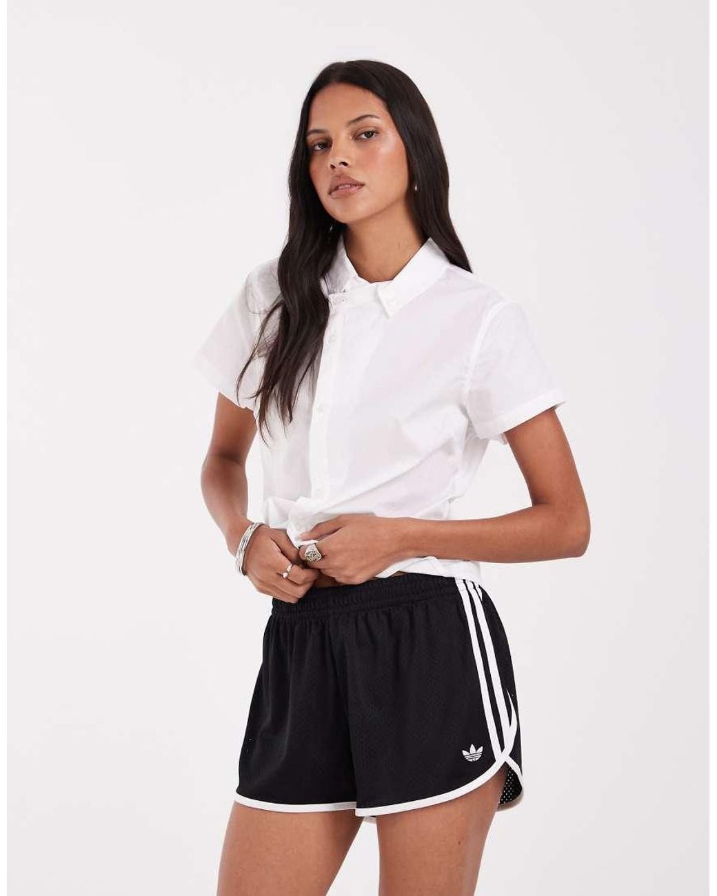 Adidas Originals Black Three Stripe Mesh Shorts