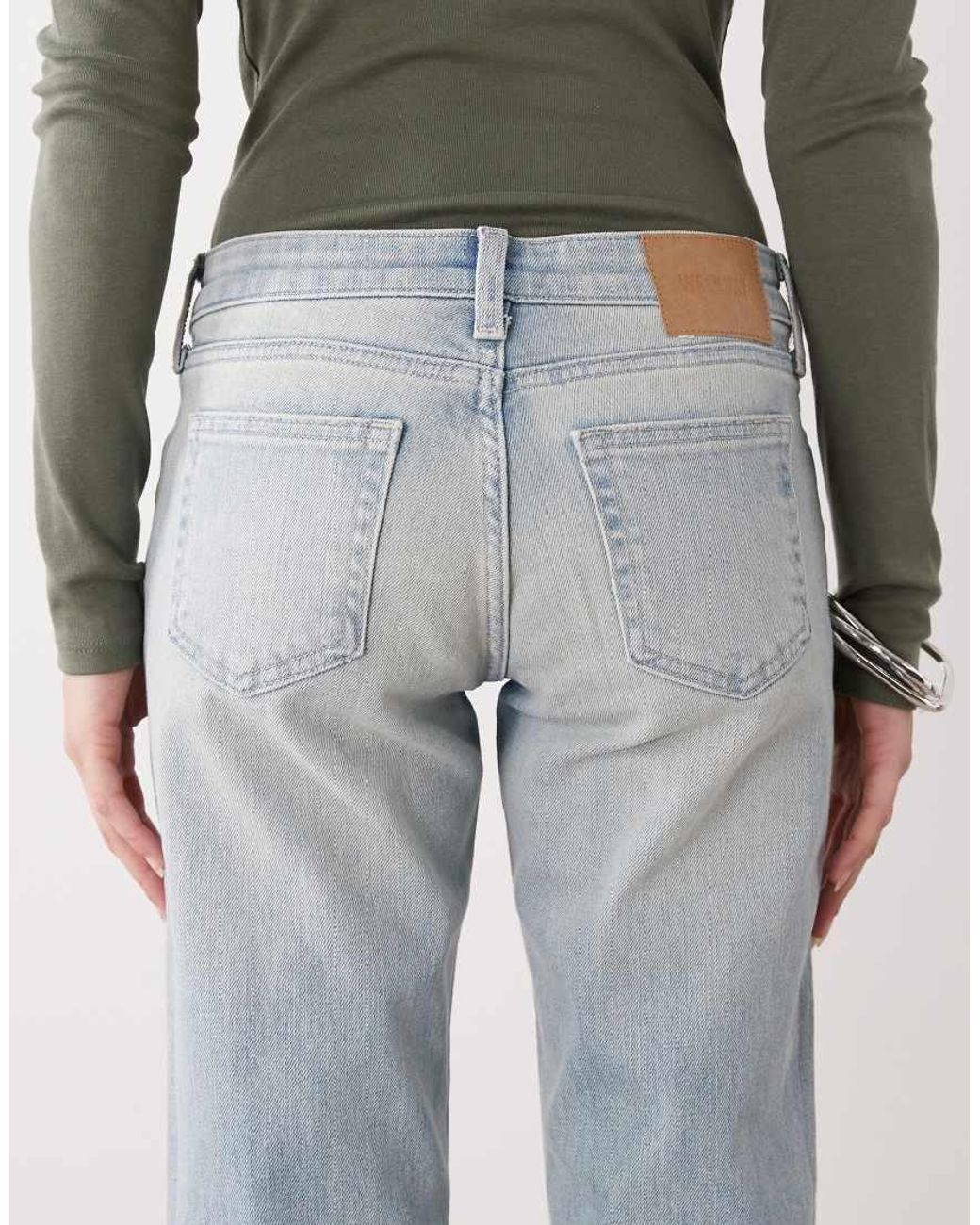 Weekday Blue Mid Waist Straight Leg Jeans