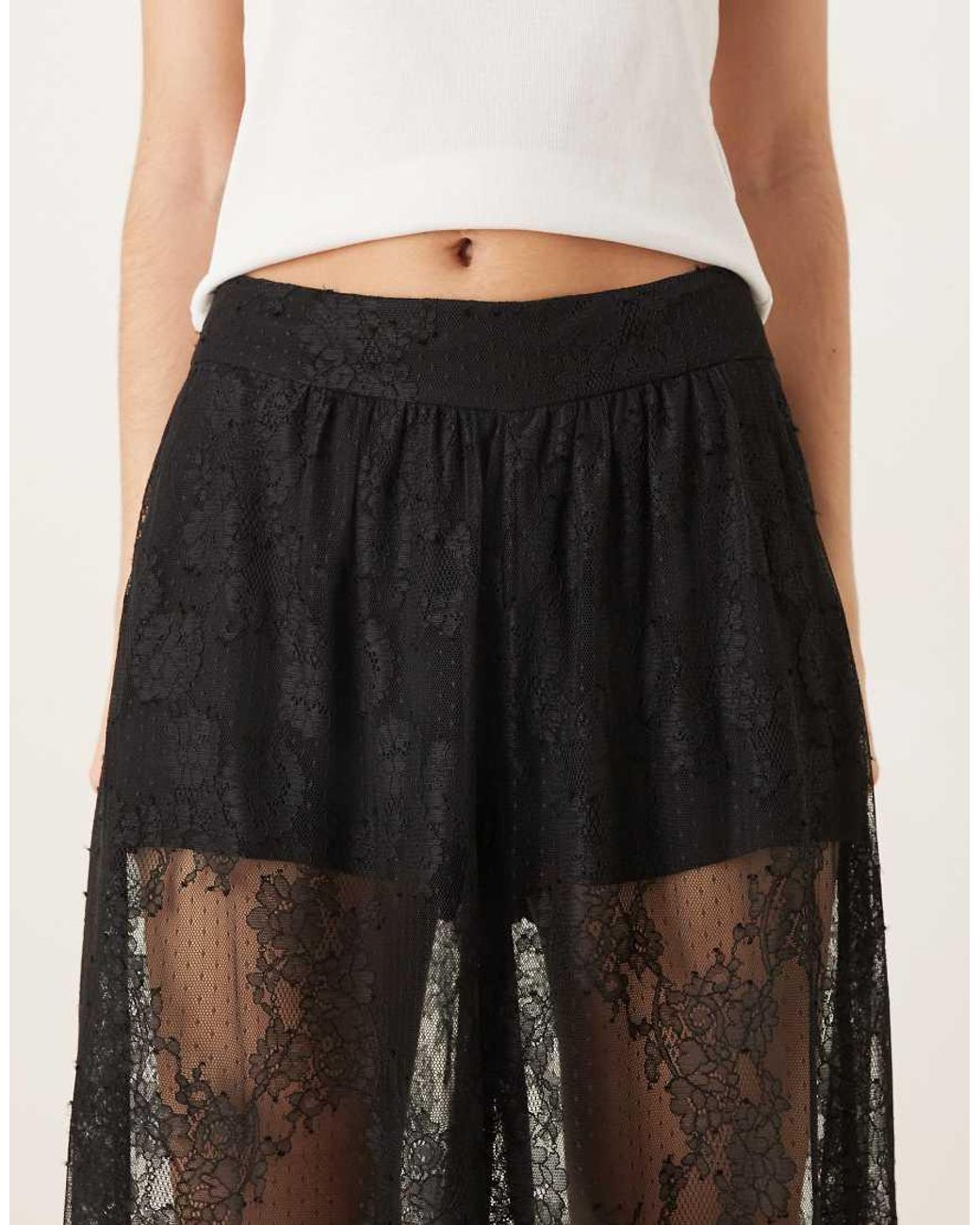 Bardot Black Hildie Extreme Lace Palazzo Pants