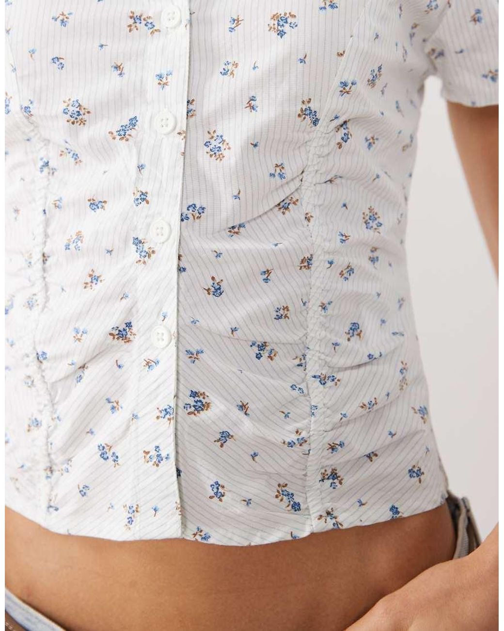 Cotton On Blue Maya Ruched Shirt