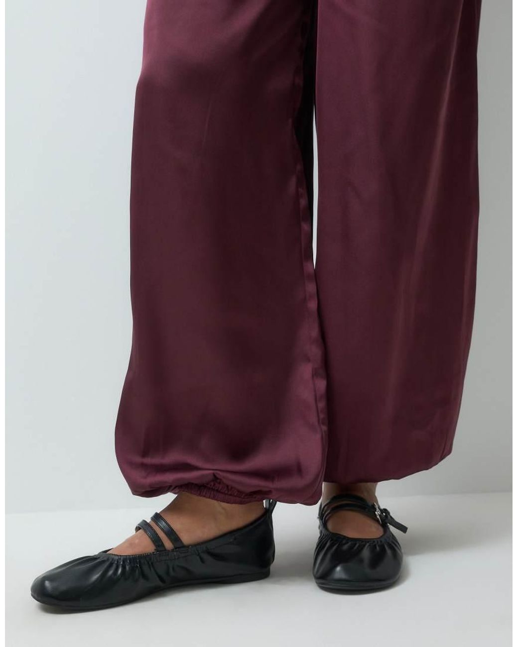 Wednesday's Girl Purple Cuffed Satin Trousers