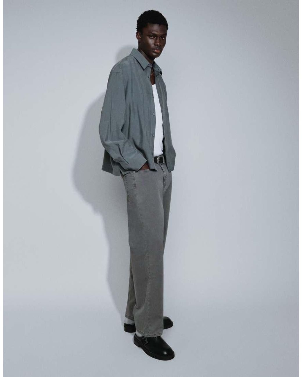 Jack & Jones Gray Alex Baggy Trousers for men