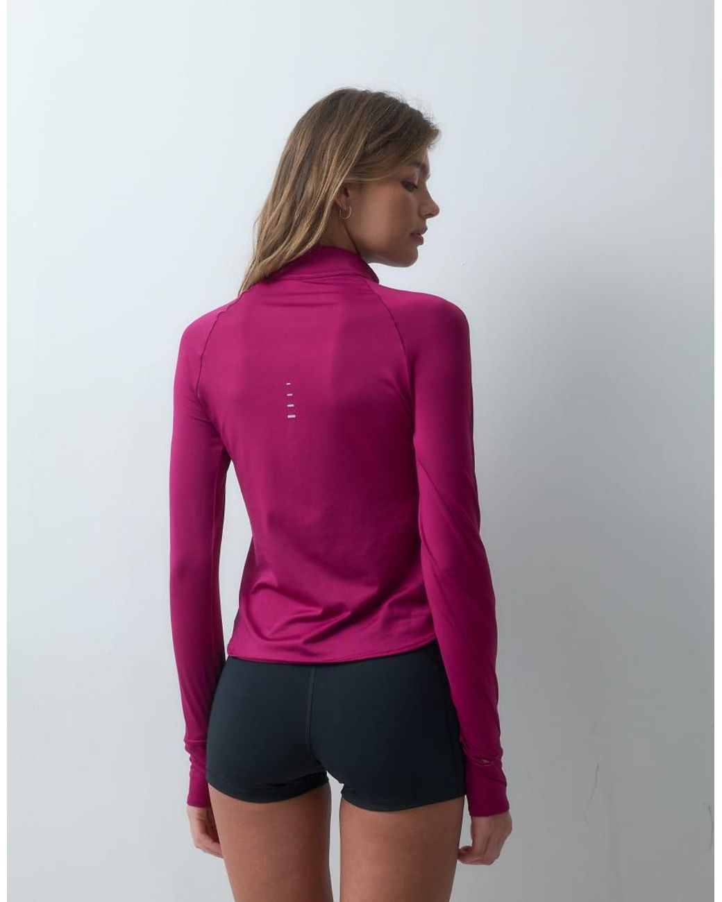 Nike Pink Swift Dri-fit Half Zip Long Sleeve Top
