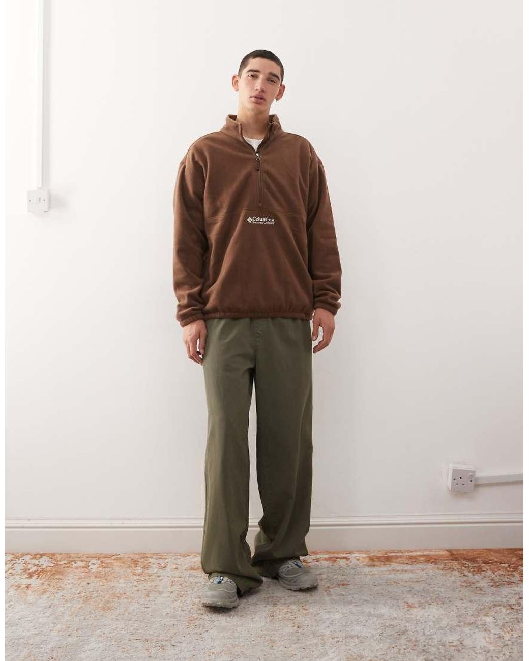 Columbia Brown Bent Bough 1/2 Zip Fleece for men