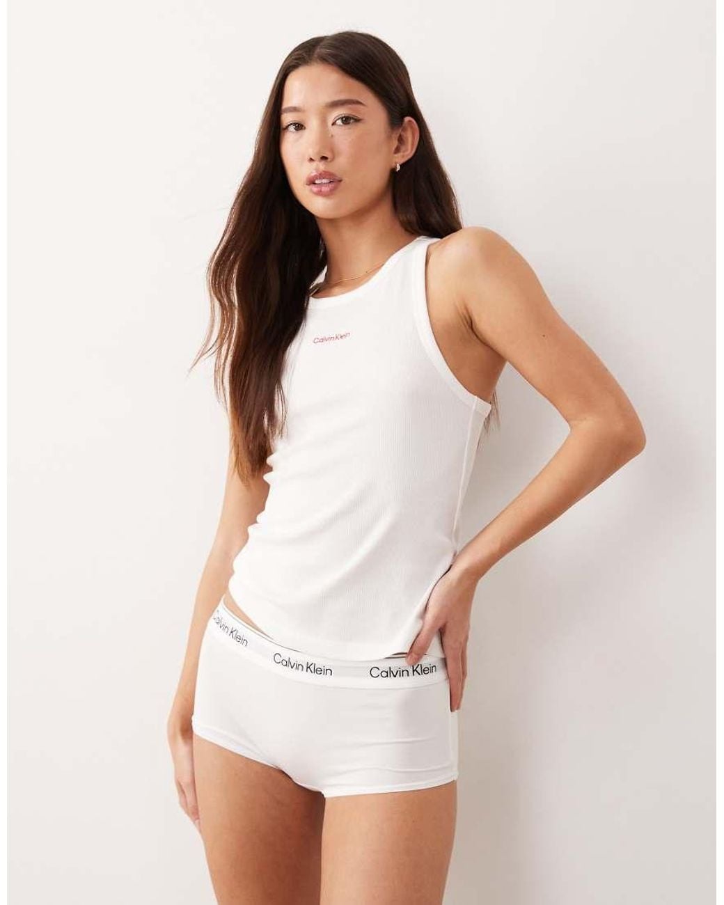 Calvin Klein White Icon Cotton Modal Boy Short