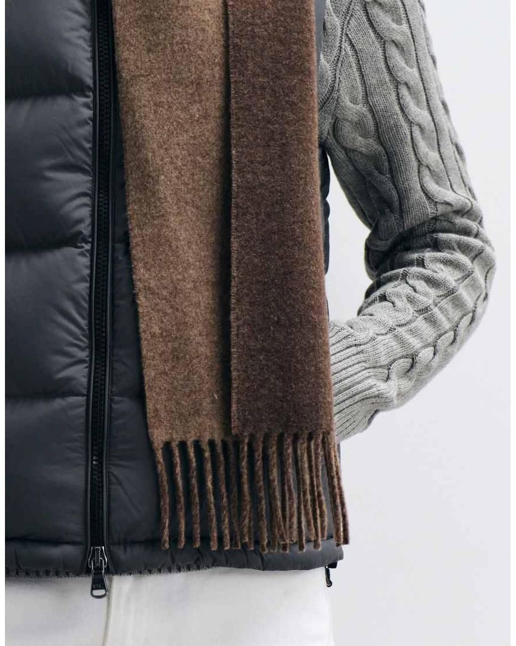 Polo Ralph Lauren Gray Classic Reversible Scarf With Logo for men