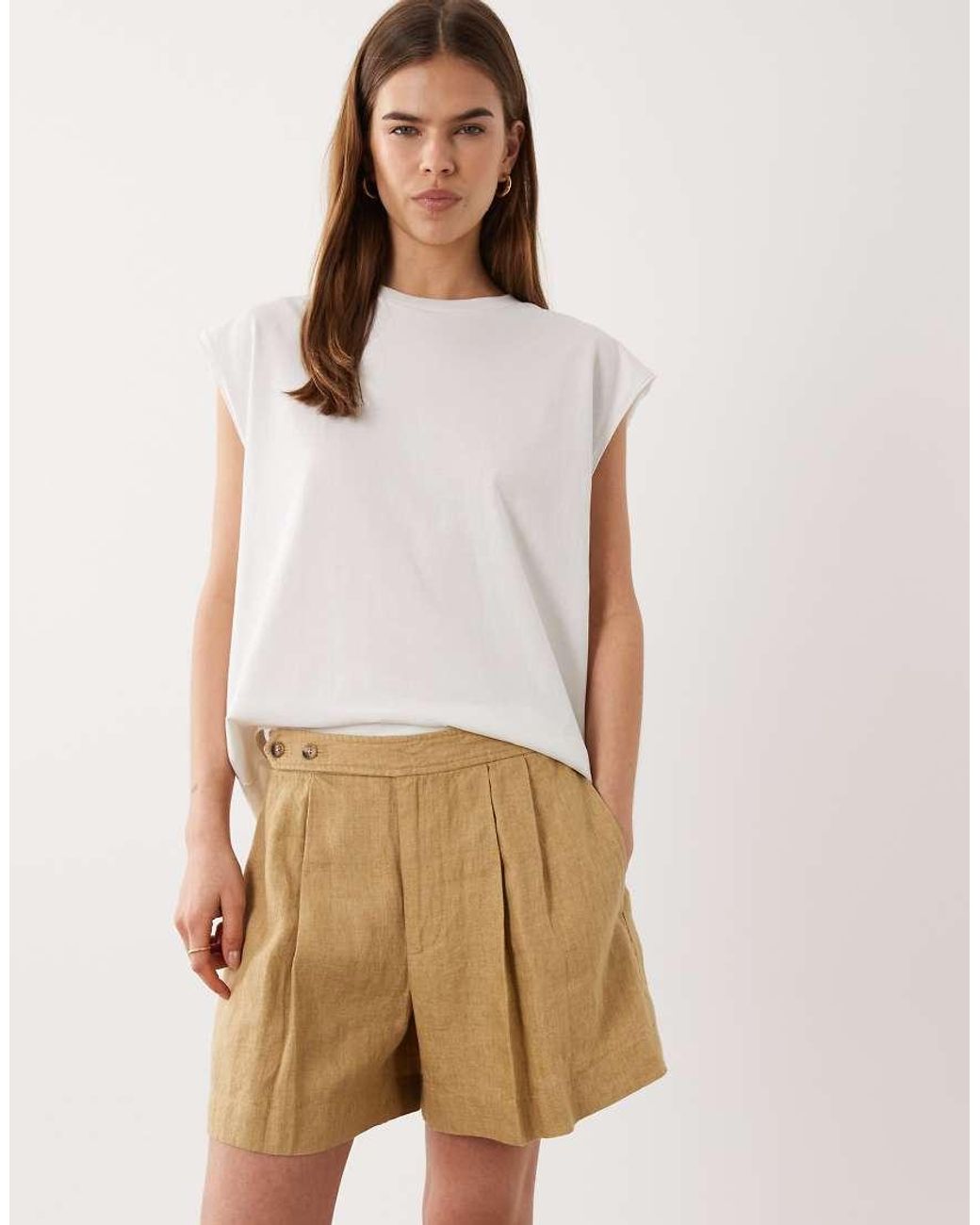 Polo Ralph Lauren White Linen Look Woven Shorts