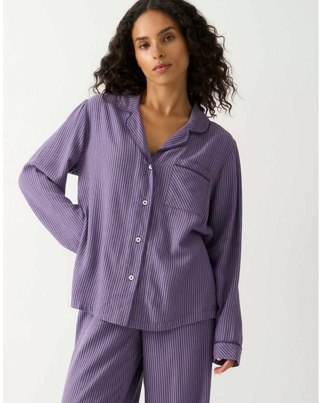 Stripe & Stare Purple Pyjama Top