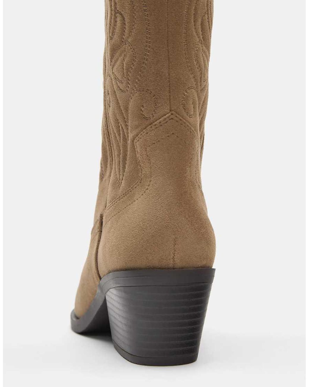 Pull&Bear Natural Cowboy Boots