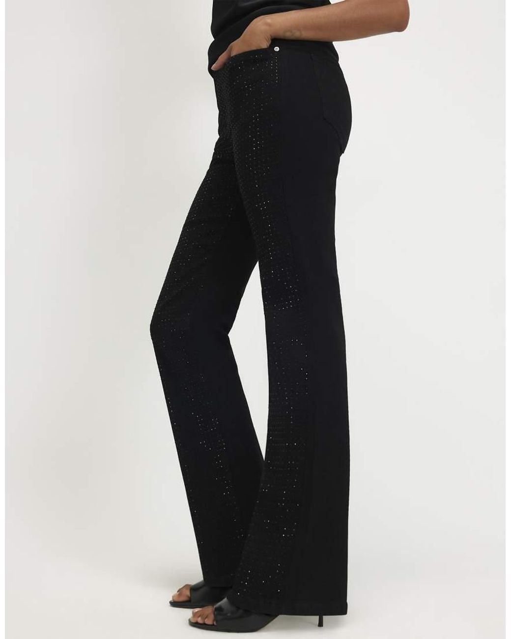 River Island Blue Diamante Stretch Straight Leg Jeans