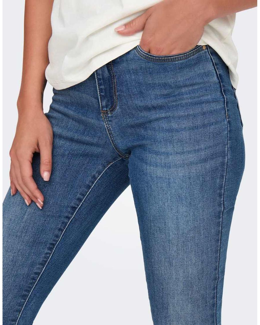 ONLY Blue Wauw Mid Rise Skinny Jeans