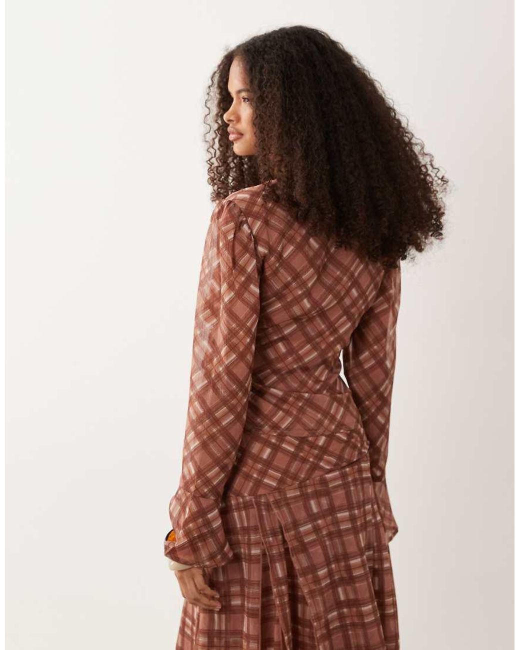 Wednesday's Girl Brown Angel Sleeve Floaty Blouse Co-Ord