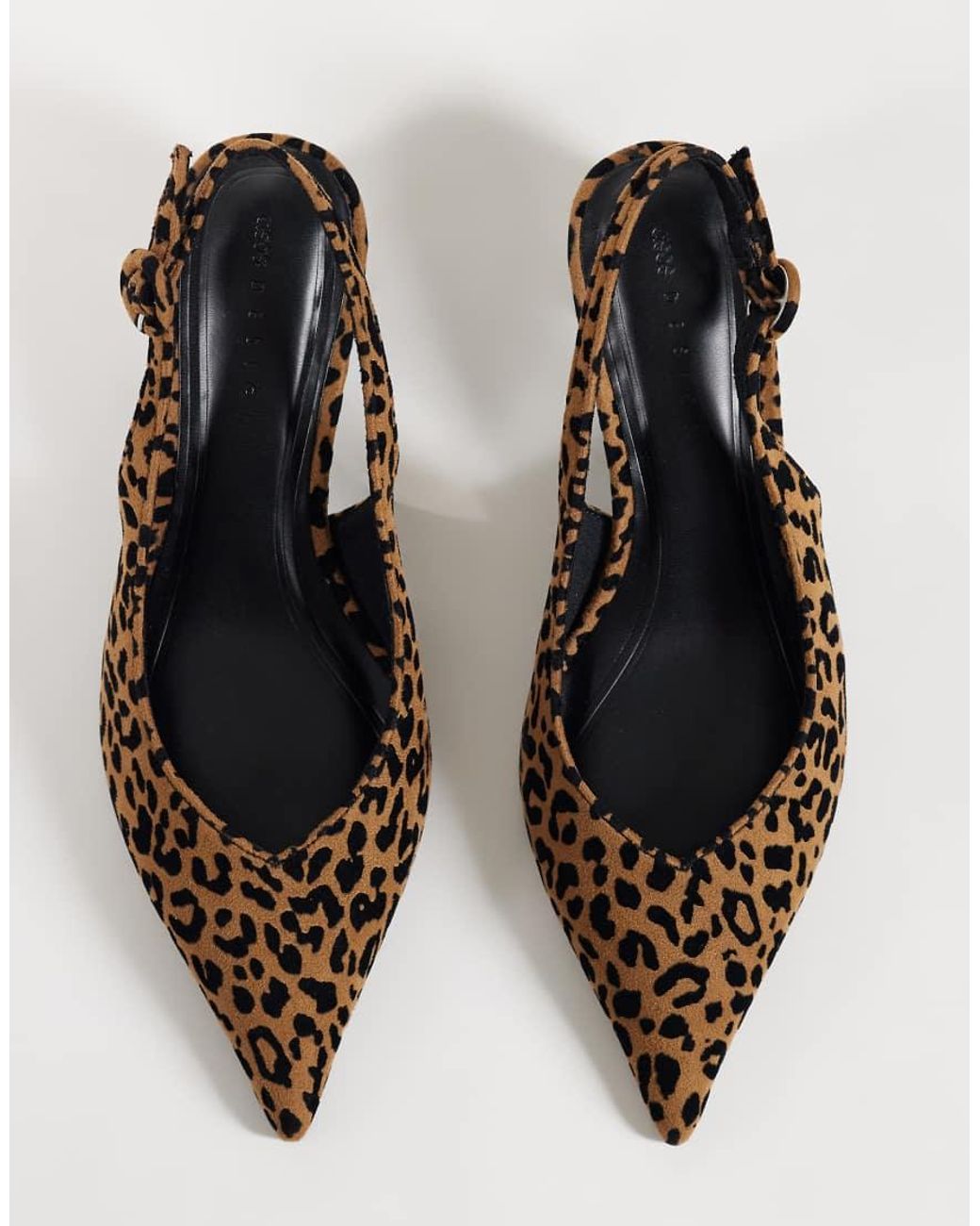 ASOS Brown Wide Fit Swift Slingback Block Heeled Shoes