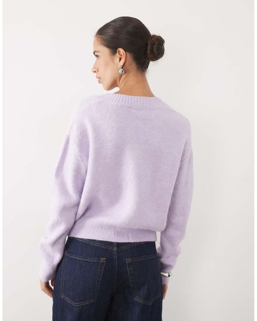 Mango Purple Teen V Neck Jumper