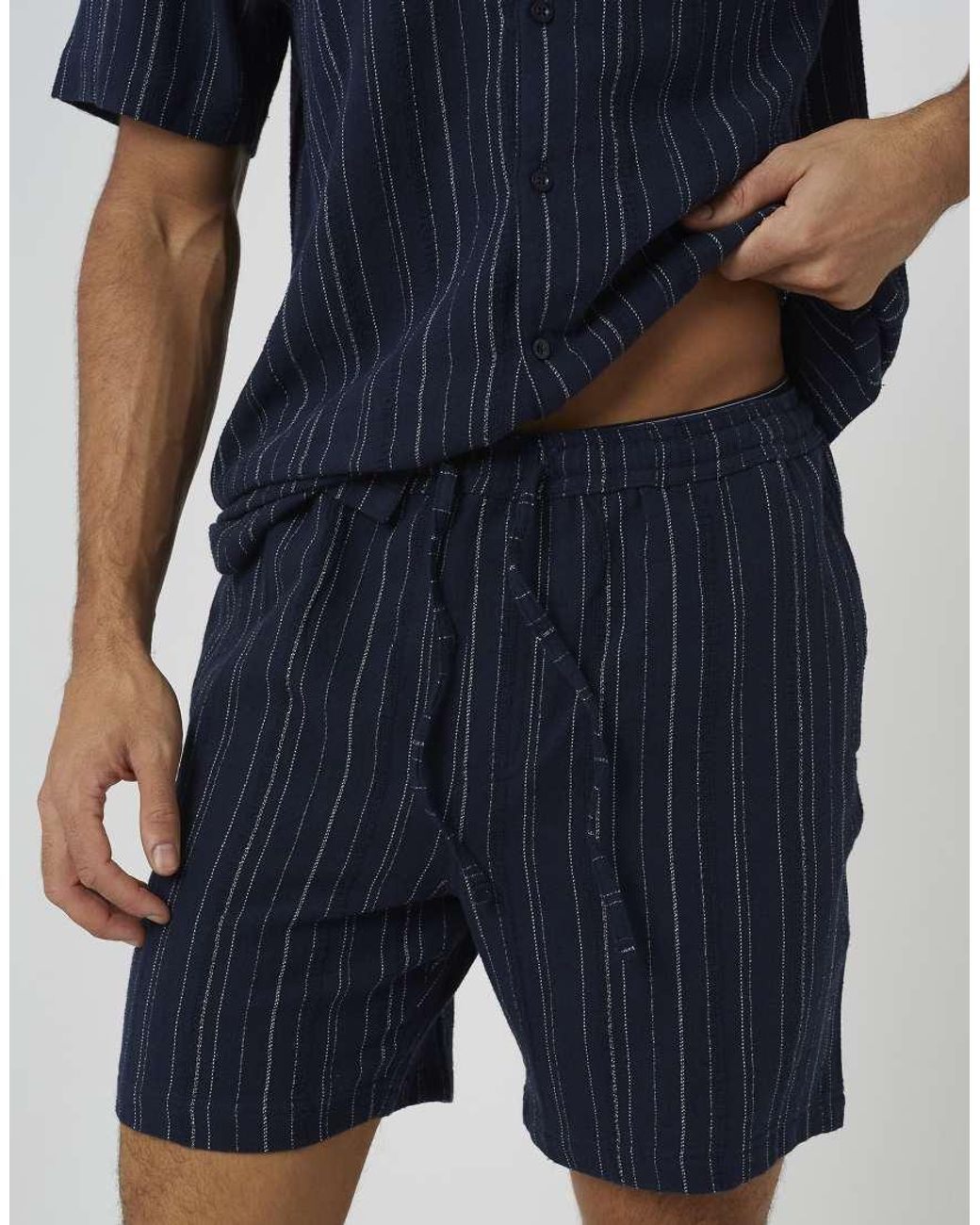 Brave Soul Blue Stripe Shorts for men