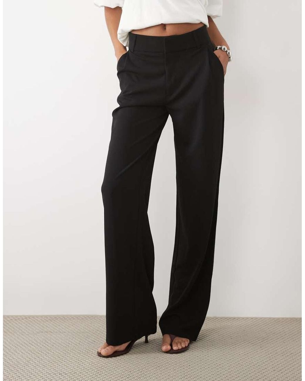 JDY Tall White Wide Leg Tailored Trousers