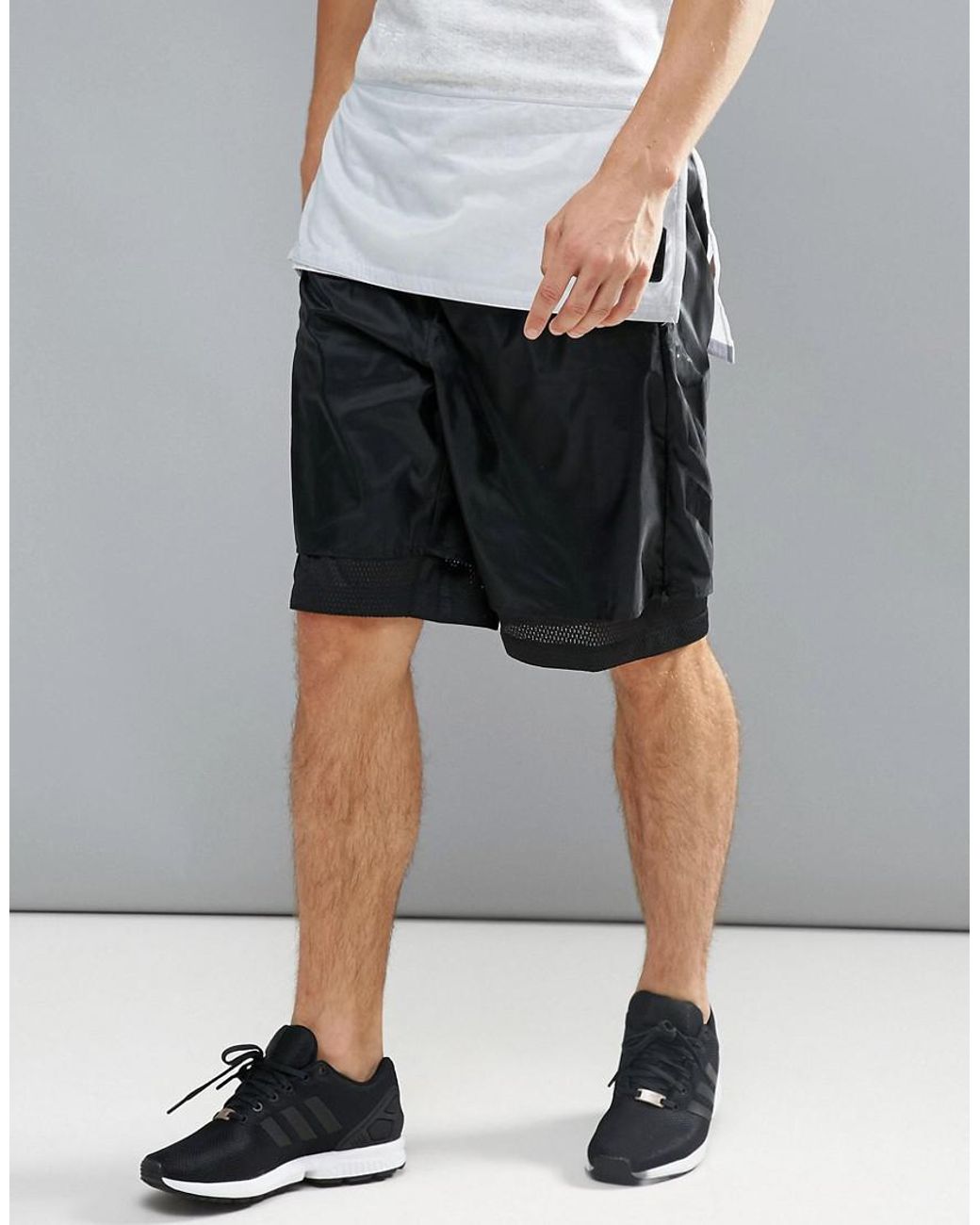 adidas Adidas Double Layer Basketball Shorts in Black for Men