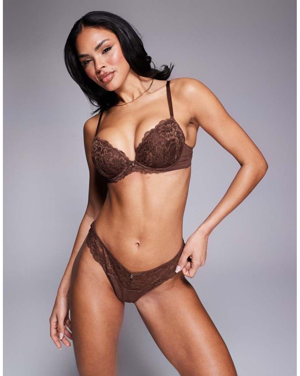 Ann Summers Brown Sexy Lace Thong