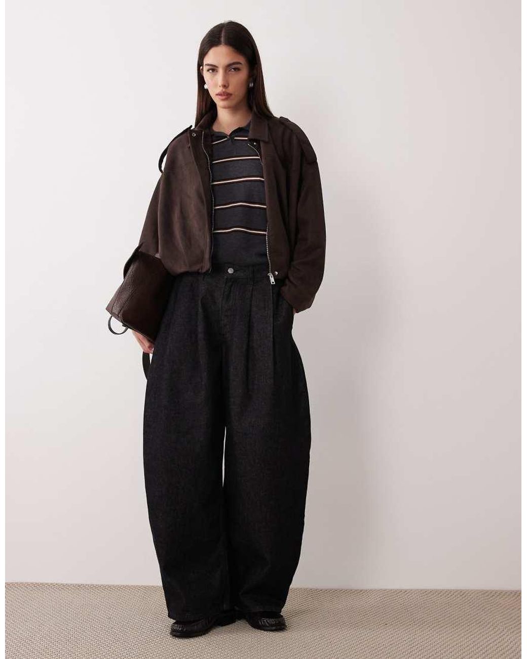 Jdy Brown Faux Suede Bomber Jacket