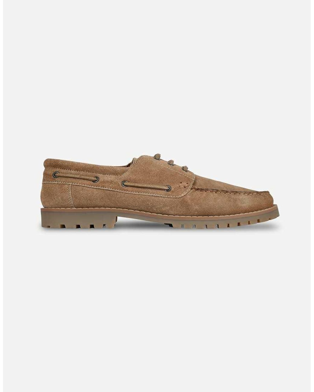 Thomas Crick White Cape Suede Boat Shoes With Cleated Sole for men