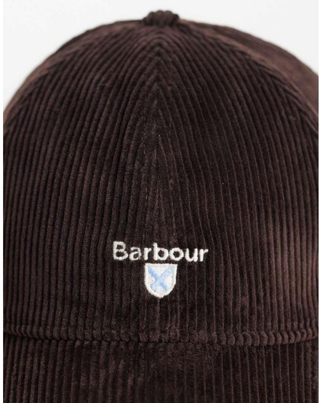 Barbour Black Preston Cord Logo Cap for men