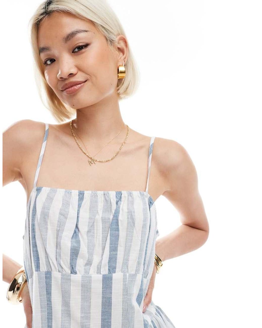 Wednesday's Girl White Bold Stripe Mini Dress