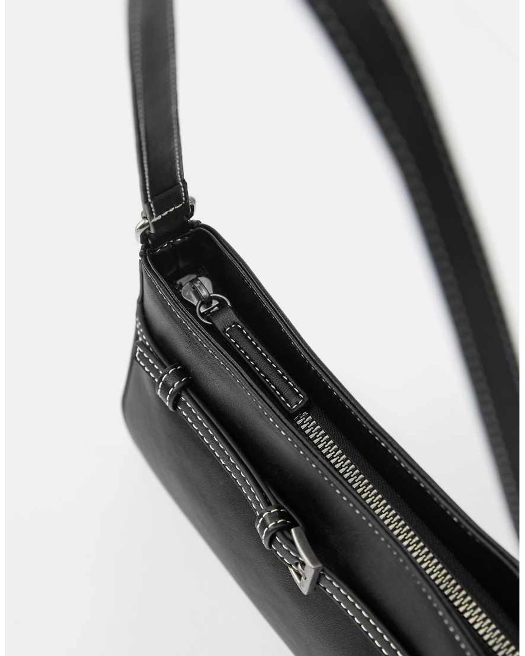 Pull&Bear Black Buckle Shoulder Bag