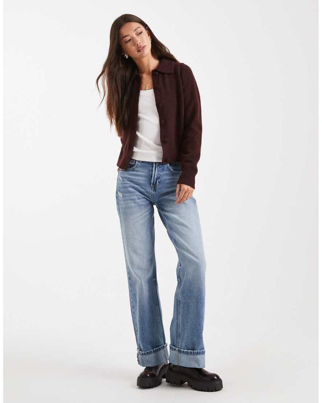 New Look Brown Collar Cardigan