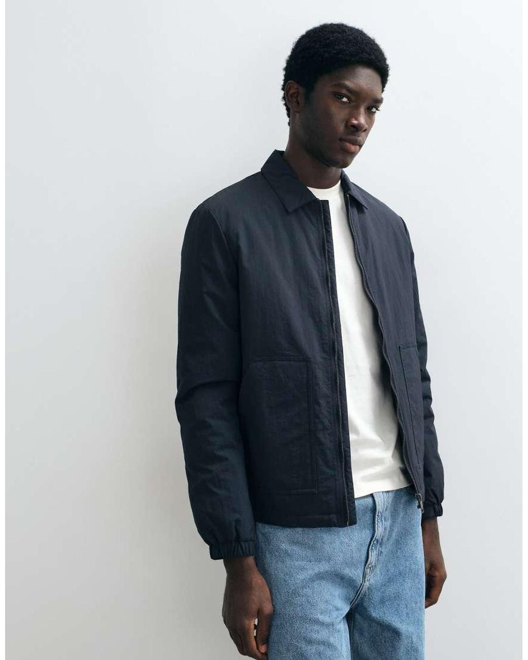 Threadbare Blue Lightweight Padded Zip Thru Jacket for men