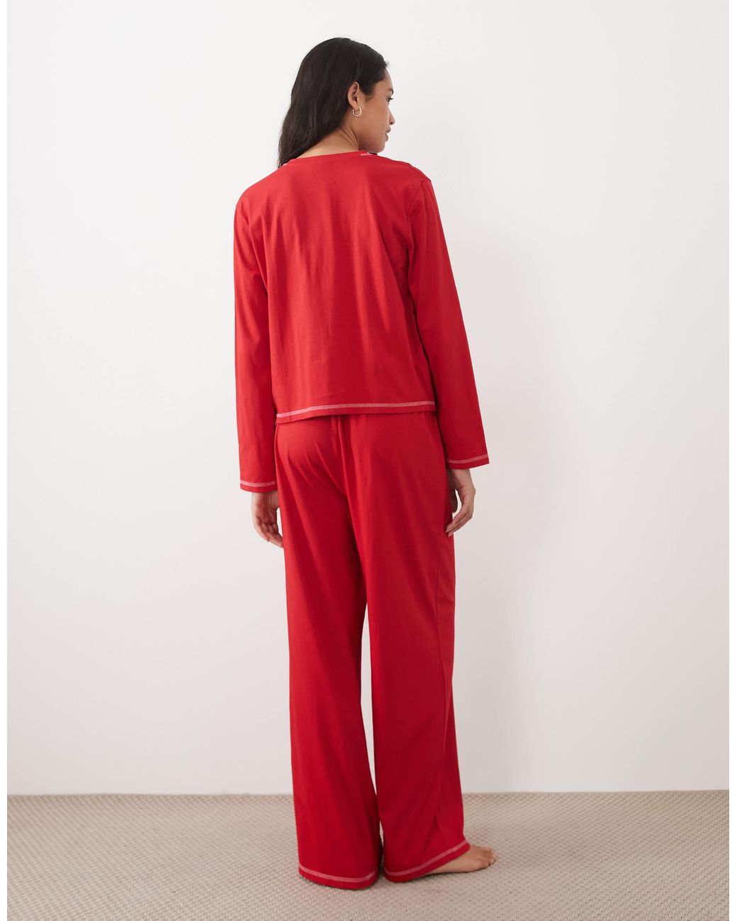 ASOS Red Essentials langärmeliges pyjama-set