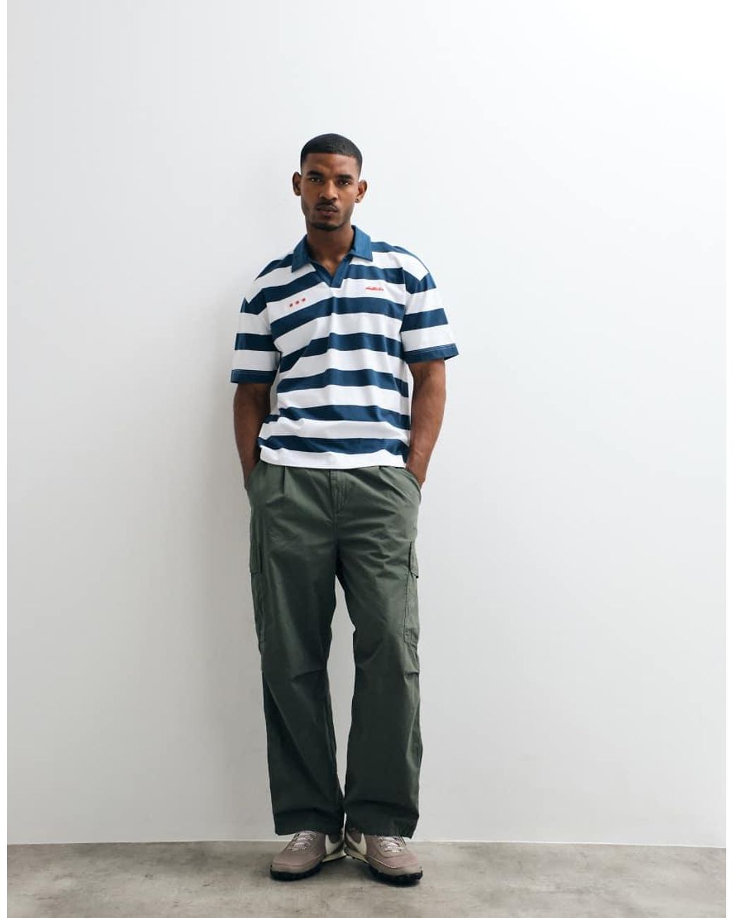 Hollister White Oversized Short Sleeve Polo for men
