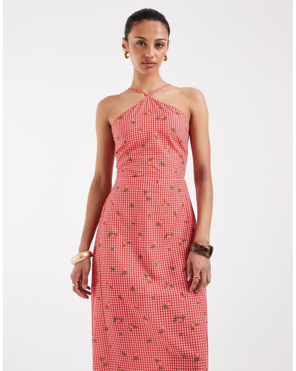 Vero Moda Pink Halter Maxi Dress