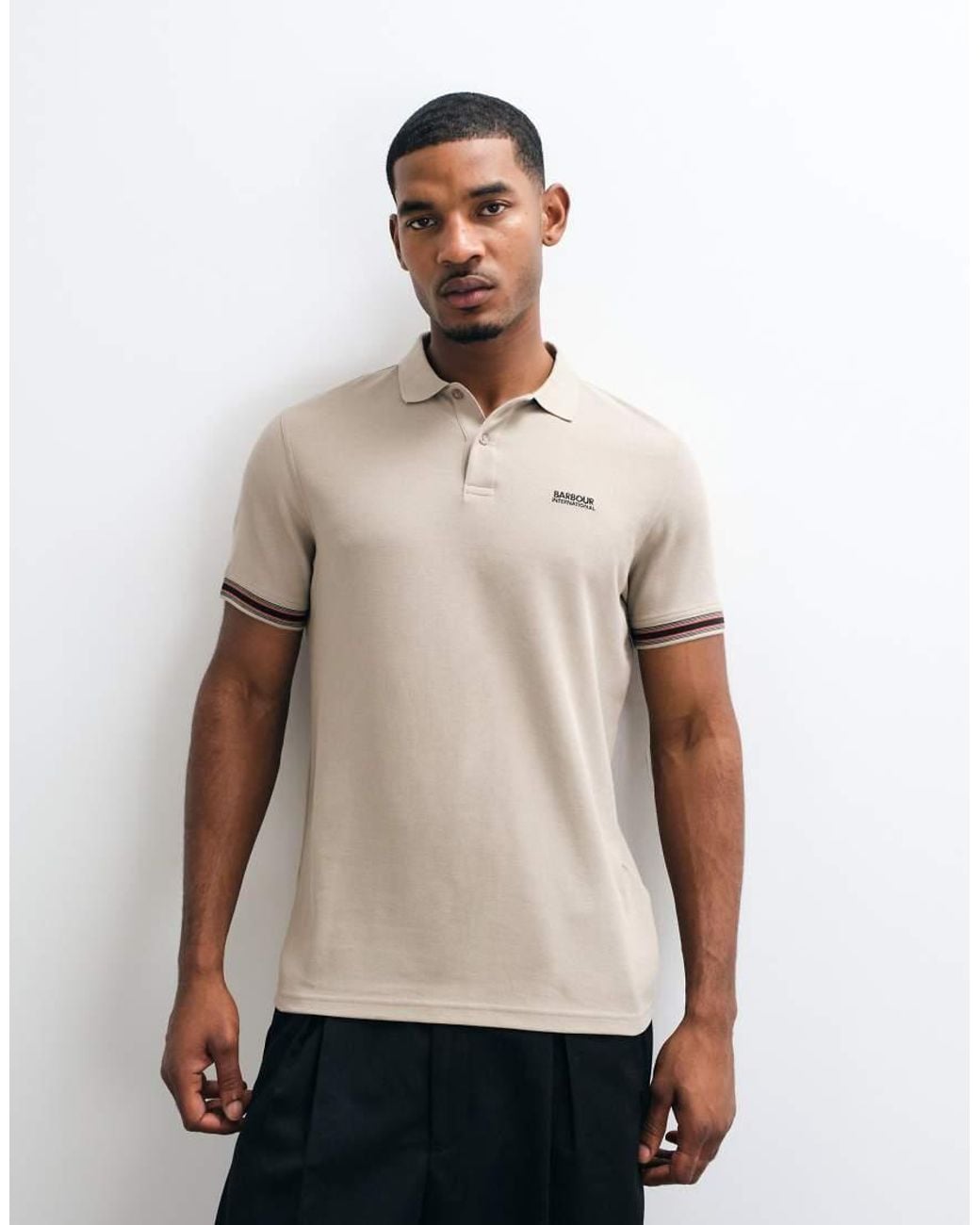 Barbour Natural Horseferry Short Sleeve Tipped Polo Shirt for men