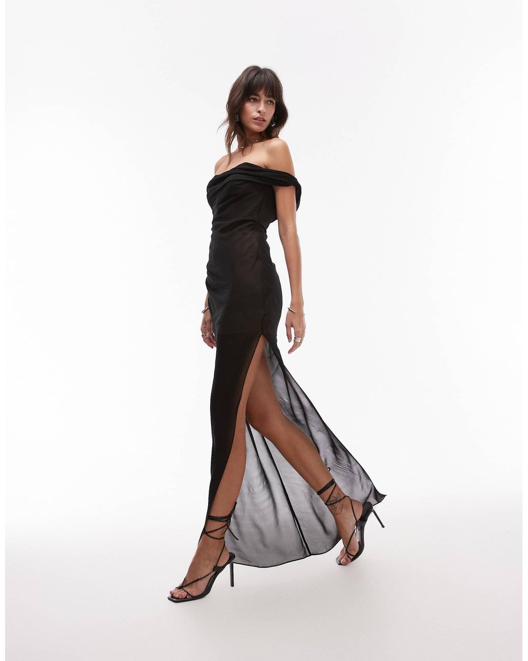 mango sheer dress MANGO - ECKHAUS LATTA - Semi-sheer paneled overlay dress Black