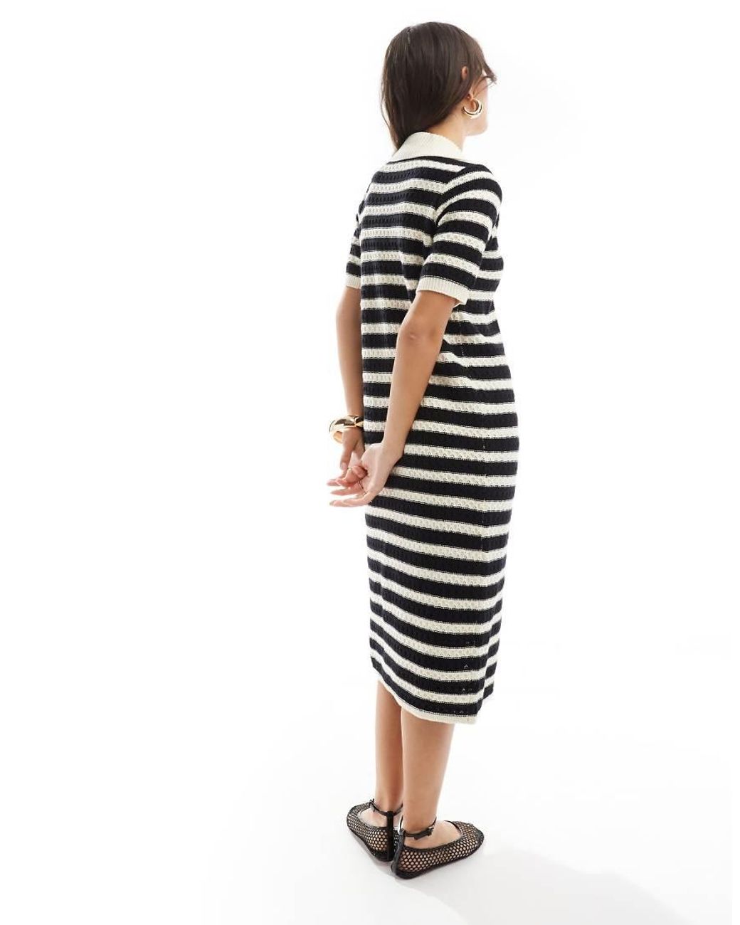 Y.A.S White Crochet Midi Dress
