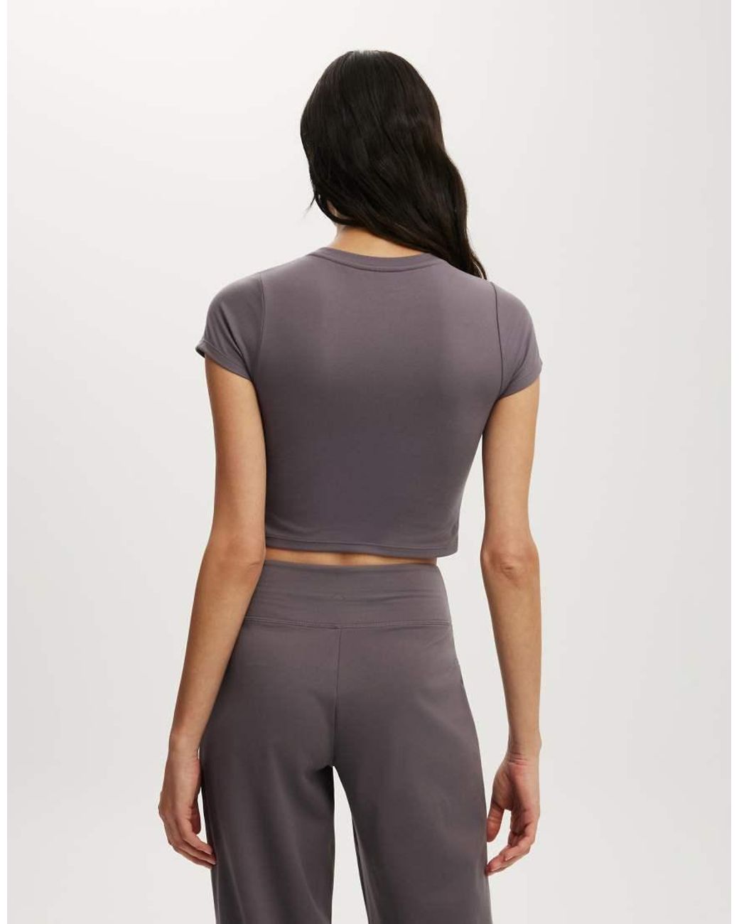 Cotton On Purple Ultra Soft Cropped Fitted Tshirt