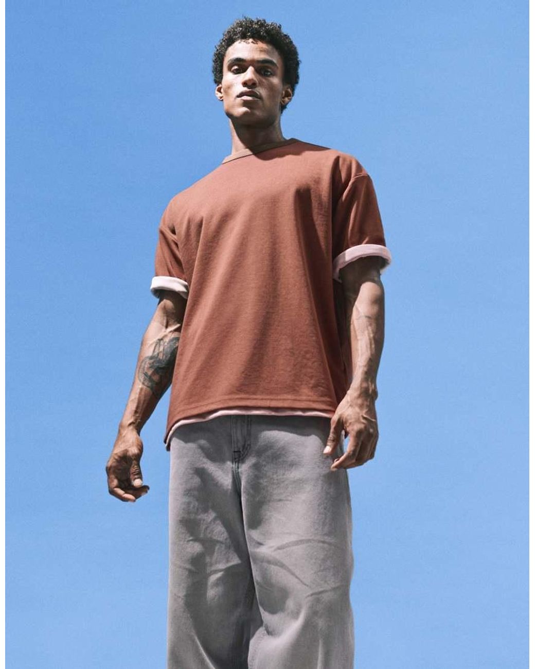 ASOS Brown Breathemaxtm Heavyweight Oversized T-shirt for men