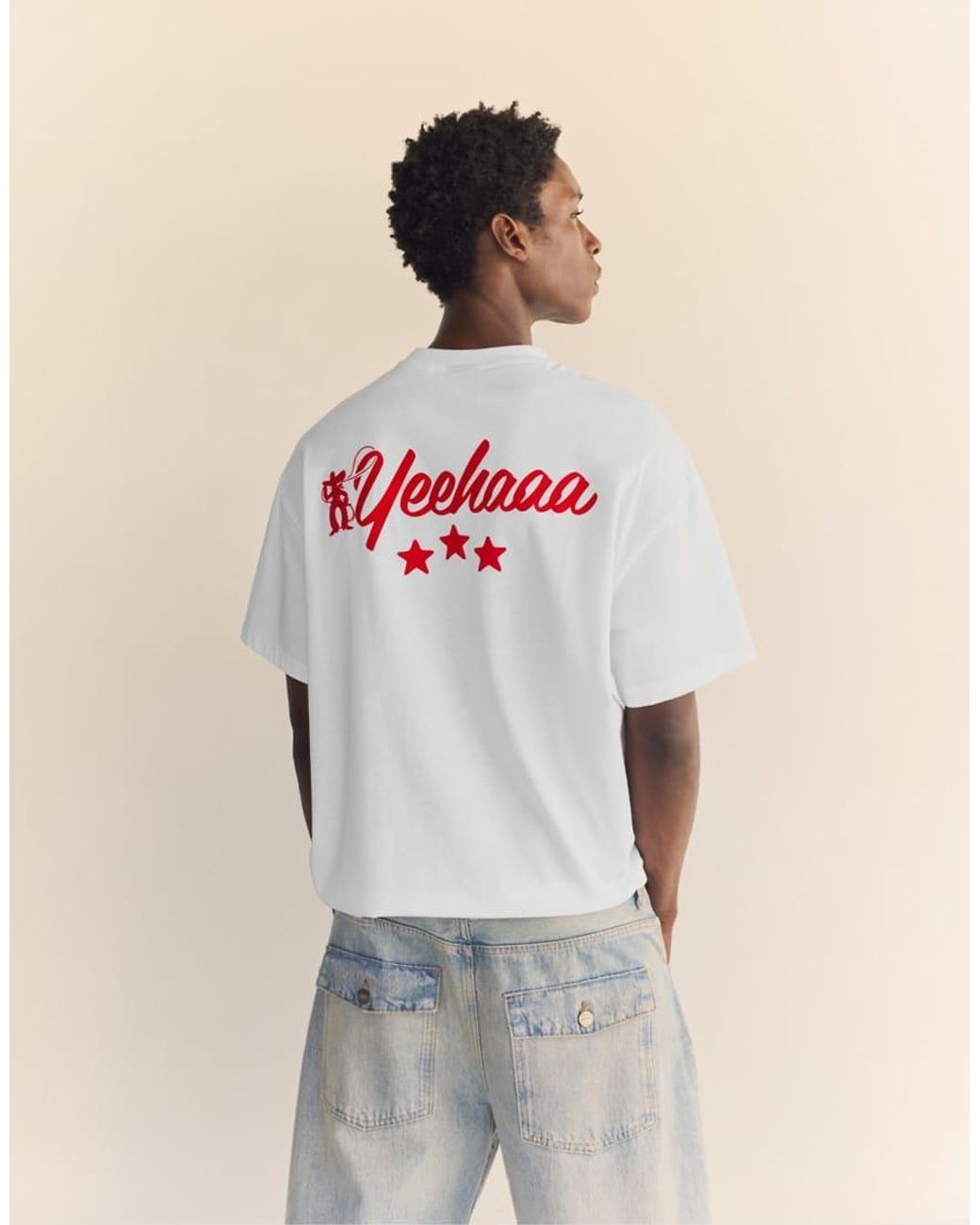 Pull&Bear Natural Cowboy Graphic T-shirt for men