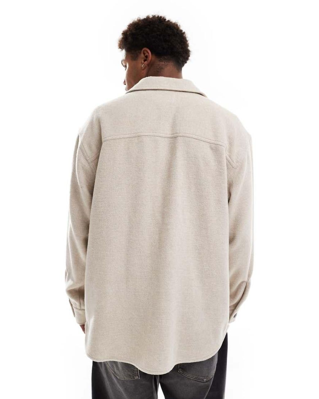 Jack & Jones Natural Heavy Brushed Twill Overshirt for men