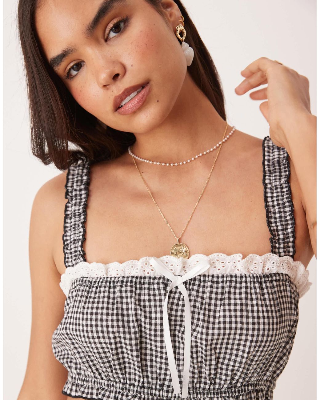 ASOS Brown Ruffle Bralette Top
