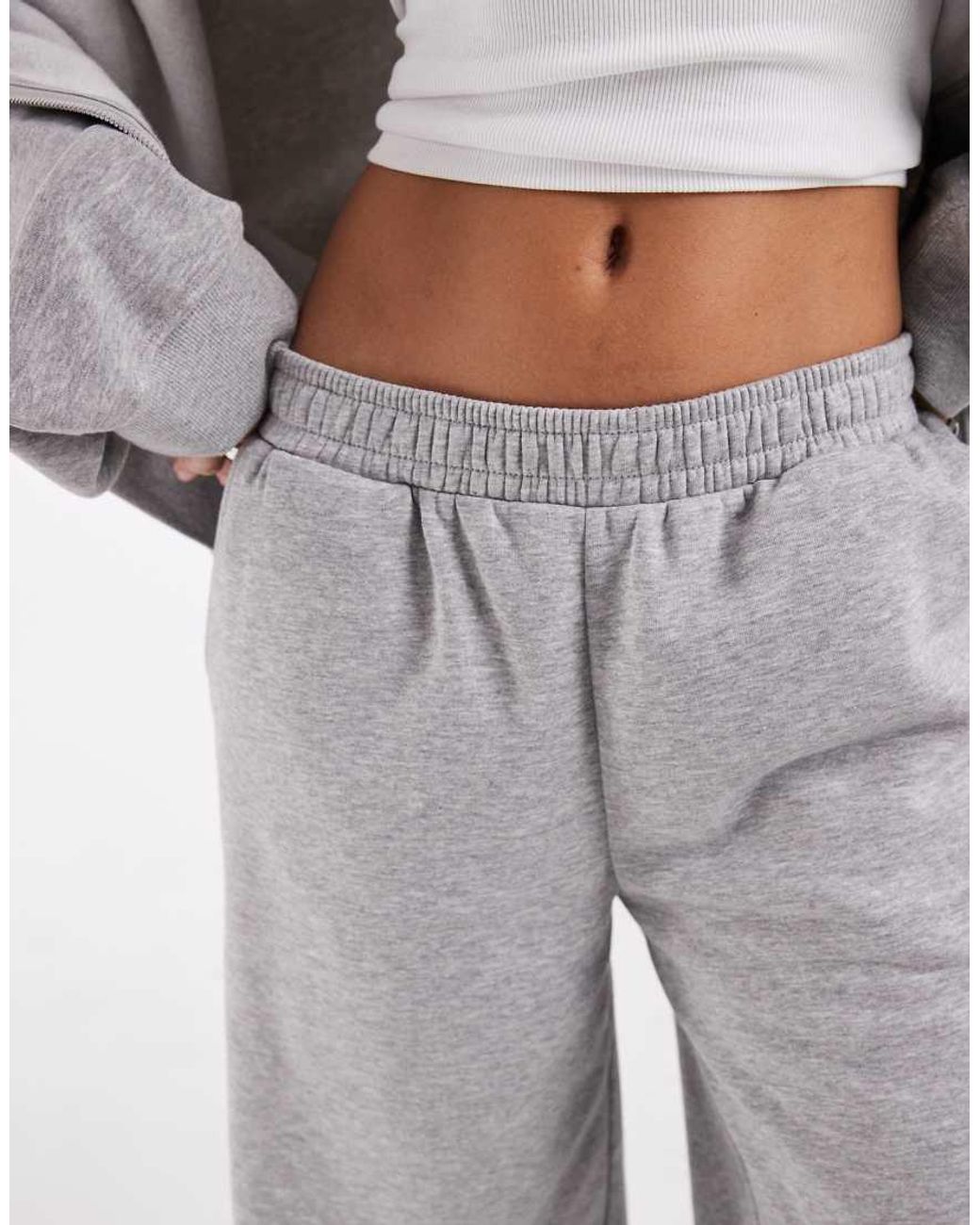 ASOS White Wide Leg Brushback Joggers